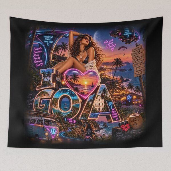 Item preview, I Love Goa • Not Just a Place a Feeling • Different Planet Same Vibes designed and sold by Goanheartprints.