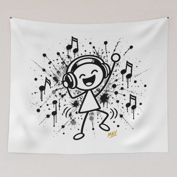 Item preview, Dancing Headphones Happy Music designed and sold by Qenlo.