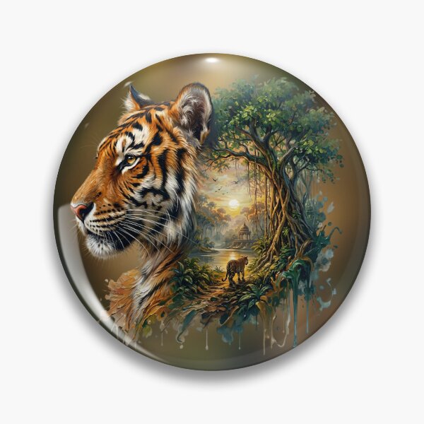 Item preview, Tiger Jungle Double Exposure designed and sold by Eclectic Monkey.