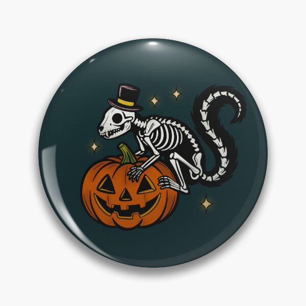 Item preview, Squirrel Skeleton in Top Hat Sticker, Texas Wildlife Halloween Art designed and sold by Ink & Kind Studio.