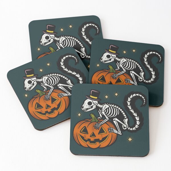 Item preview, Squirrel Skeleton in Top Hat Sticker, Texas Wildlife Halloween Art designed and sold by Ink & Kind Studio.