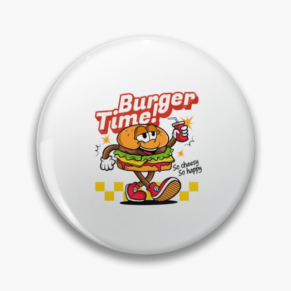 Item preview, Burger Time! Funny Cartoon Burger Mascot with Soda Retro Fast Food designed and sold by DorkStarMedia.