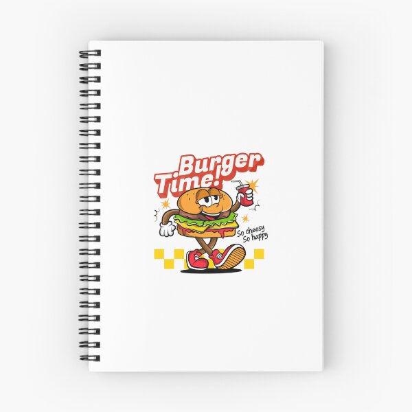 Item preview, Burger Time! Funny Cartoon Burger Mascot with Soda Retro Fast Food designed and sold by DorkStarMedia.