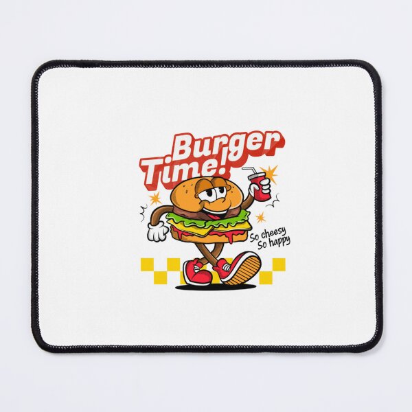 Item preview, Burger Time! Funny Cartoon Burger Mascot with Soda Retro Fast Food designed and sold by DorkStarMedia.