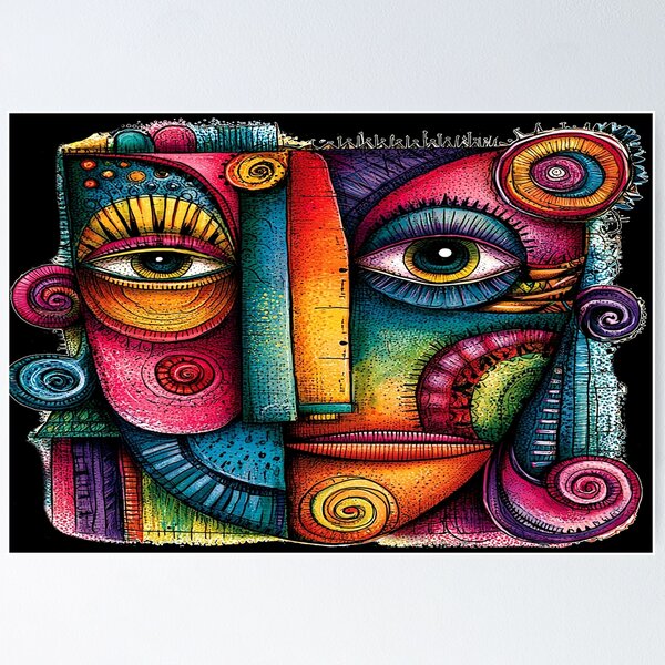 Item preview, A 440 Colorful Abstract Face designed and sold by Infopreneur1231.