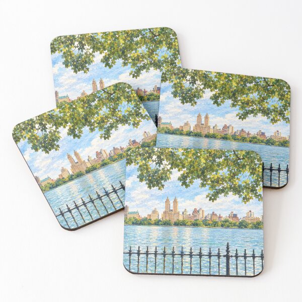 Item preview, Central Park Reservoir NYC Skyline Digital Watercolor designed and sold by SlavaArt.