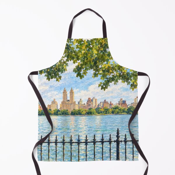 Item preview, Central Park Reservoir NYC Skyline Digital Watercolor designed and sold by SlavaArt.