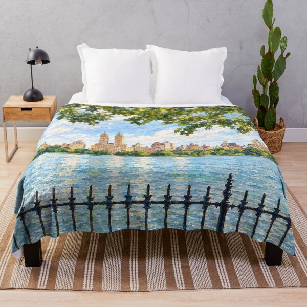 Item preview, Central Park Reservoir NYC Skyline Digital Watercolor designed and sold by SlavaArt.