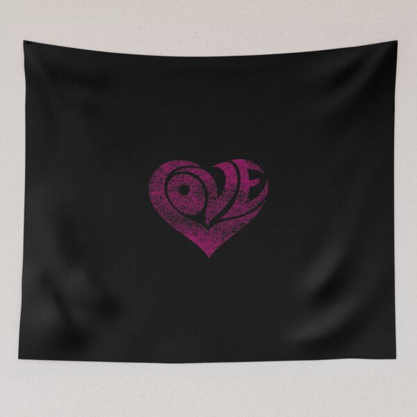 Item preview, Pink Distress Love Heart Typography Valentines Graphic designed and sold by HannahHerronn.