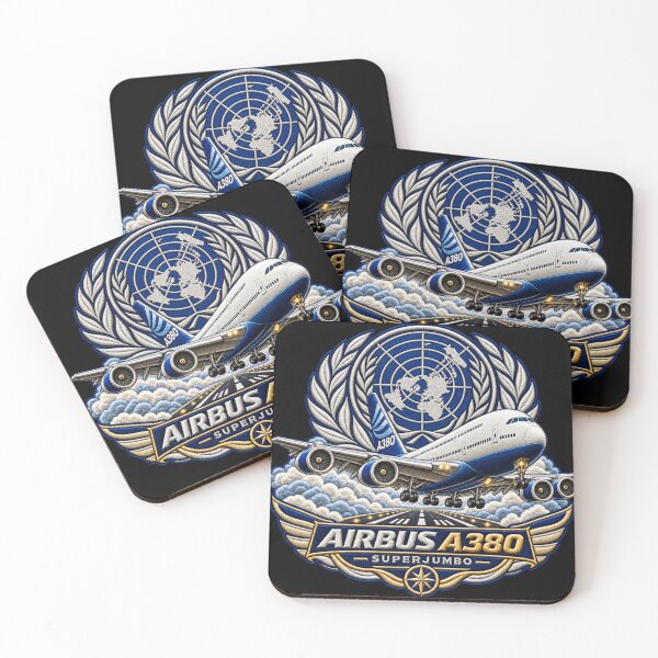Item preview, Airbus A380 Superjumbo Embroidered Aviation Crest with World Globe designed and sold by Emoji Emblems.