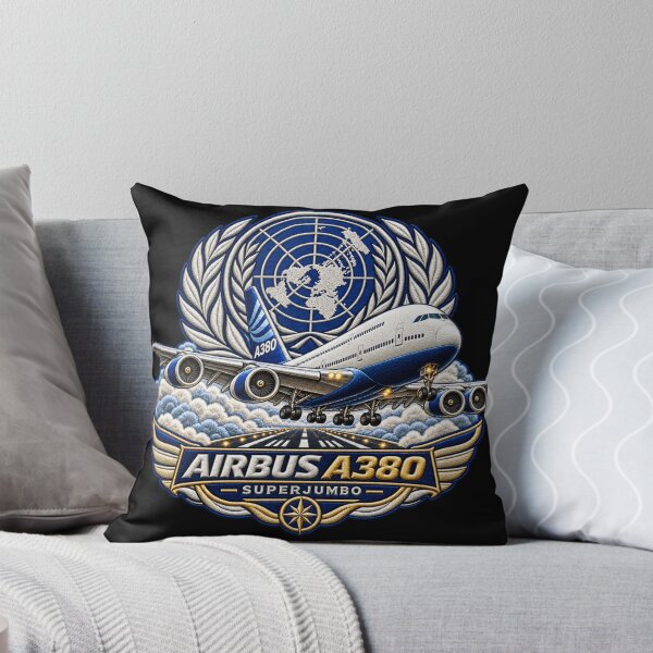 Item preview, Airbus A380 Superjumbo Embroidered Aviation Crest with World Globe designed and sold by Emoji Emblems.