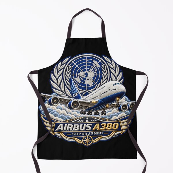 Item preview, Airbus A380 Superjumbo Embroidered Aviation Crest with World Globe designed and sold by Emoji Emblems.
