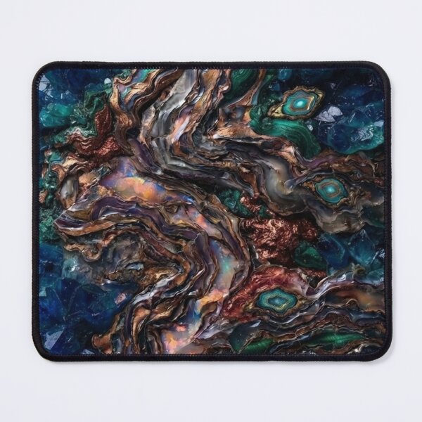 Item preview, Blue Quartz, Malachite and Copper Agate Abstract designed and sold by KingsArtworx 2.
