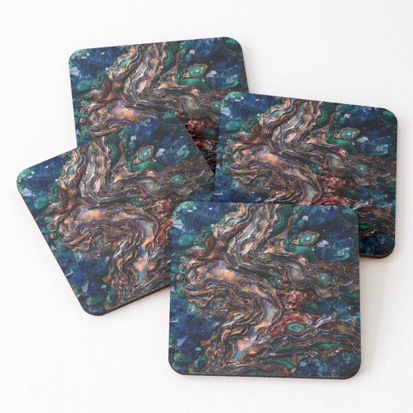 Item preview, Blue Quartz, Malachite and Copper Agate Abstract  designed and sold by KingsArtworx 2.