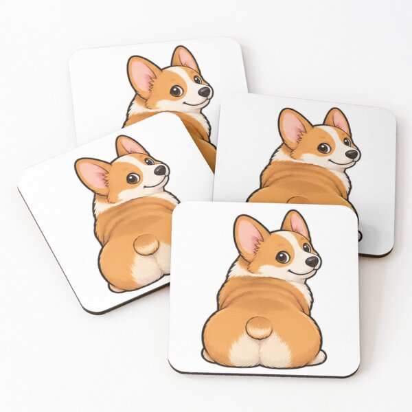 Item preview, Cute Corgi Seated Back View Cartoon designed and sold by The198X.