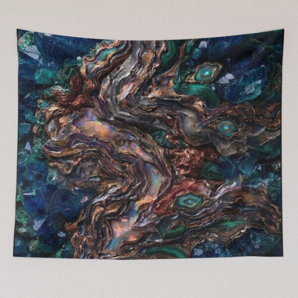 Item preview, Blue Quartz, Malachite and Copper Agate Abstract  designed and sold by KingsArtworx 2.