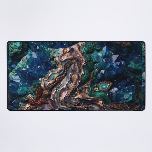 Item preview, Blue Quartz, Malachite and Copper Agate Abstract  designed and sold by KingsArtworx 2.
