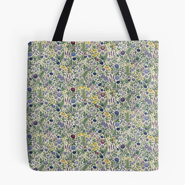 Item preview, Vintage Botanical Pattern Blue and Purple Flowers designed and sold by Marietna2110.