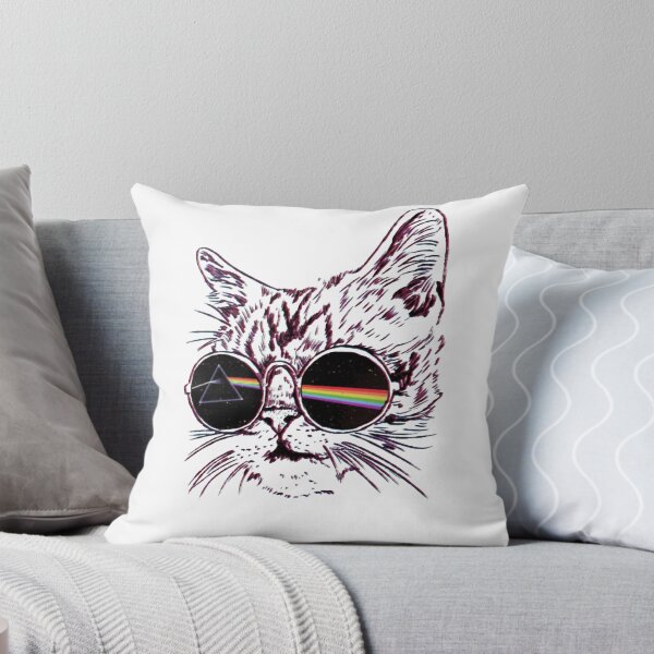 Item preview, Retro Rock Cat Rainbow Prism Sunglasses Sketch designed and sold by HannahHerronn.