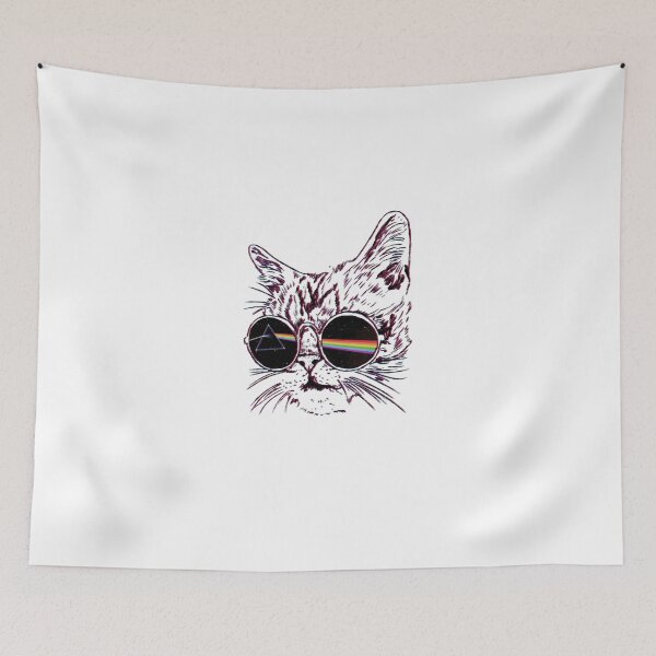 Item preview, Retro Rock Cat Rainbow Prism Sunglasses Sketch designed and sold by HannahHerronn.