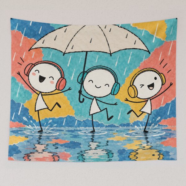 Item preview, Dancing Friends in the Rain designed and sold by Qenlo.