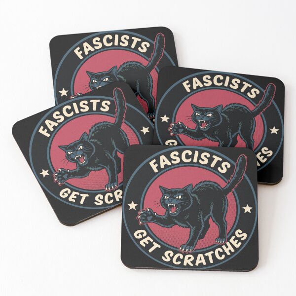 Item preview, Fascists Get Scratches Anti-Fascism Political Activism Cat Lover designed and sold by kromashift.
