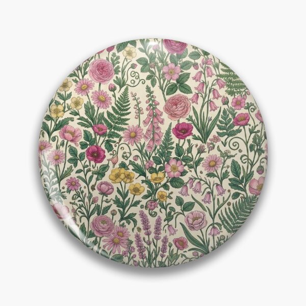 Item preview, Vintage Style Botanical Pattern of Pink Wildflowers designed and sold by Marietna2110.