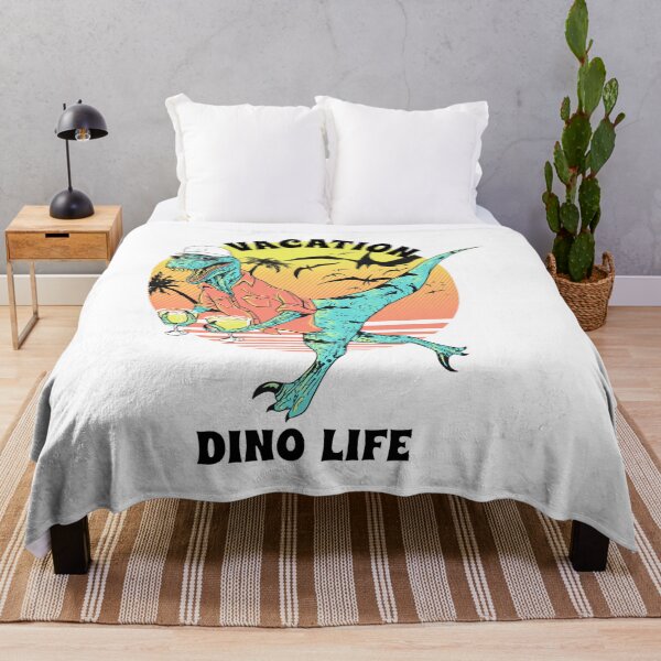 Item preview, Retro T-Rex Vacation Sunset Drinks Palm Trees designed and sold by BREITENOHNSON.