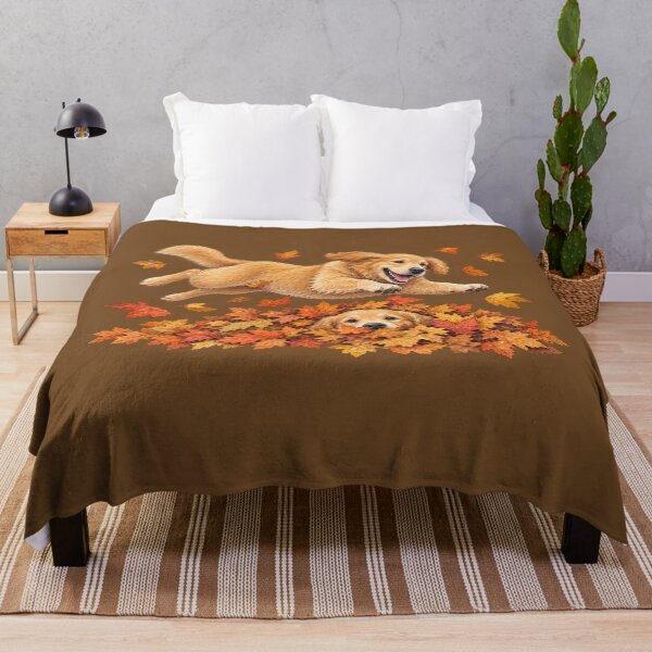 Item preview, Golden Retrievers Pile of Leaves 1A designed and sold by CrumbBumStudio.