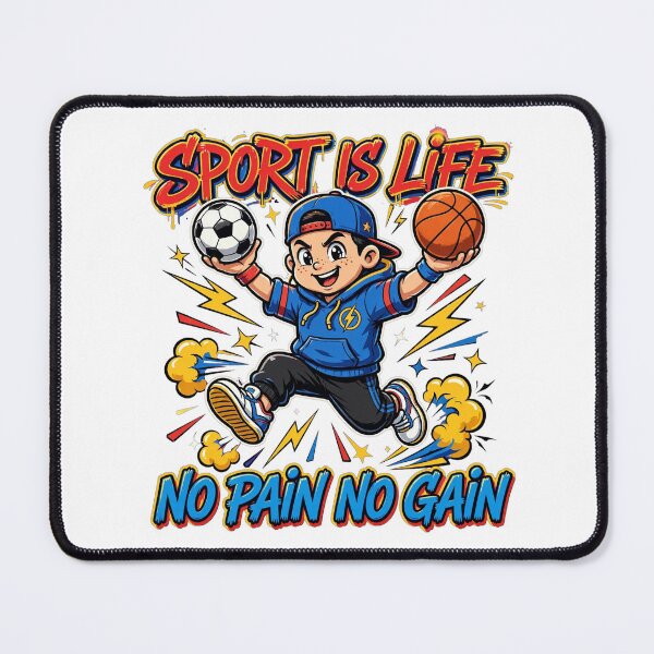 Item preview, Sport Is Life No Pain No Gain - Motivational Sports Streetwear Design designed and sold by yassine elhaidi.