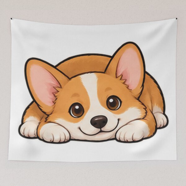 Item preview, Cute Corgi Chin Down Resting Cartoon designed and sold by The198X.