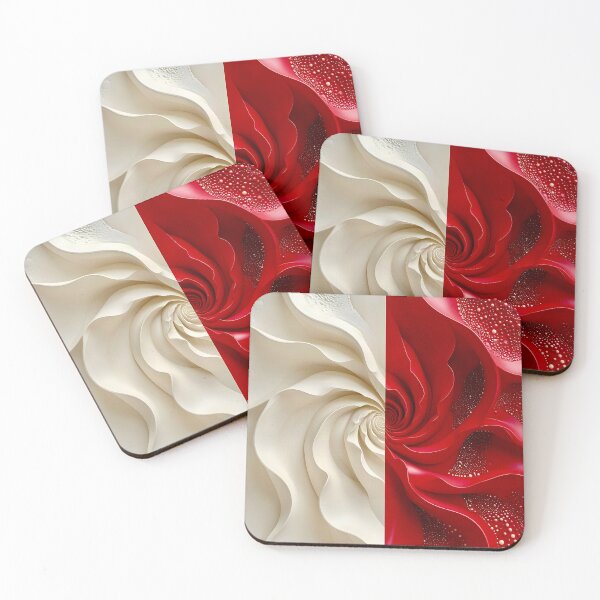 Item preview, Ruby Red and Ivory Porcelain Waves designed and sold by Vicky Brago-Mitchell®.