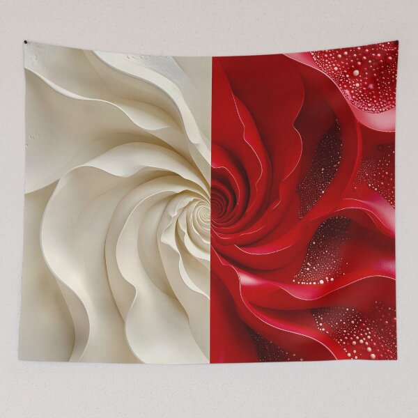 Item preview, Ruby Red and Ivory Porcelain Waves designed and sold by Vicky Brago-Mitchell®.