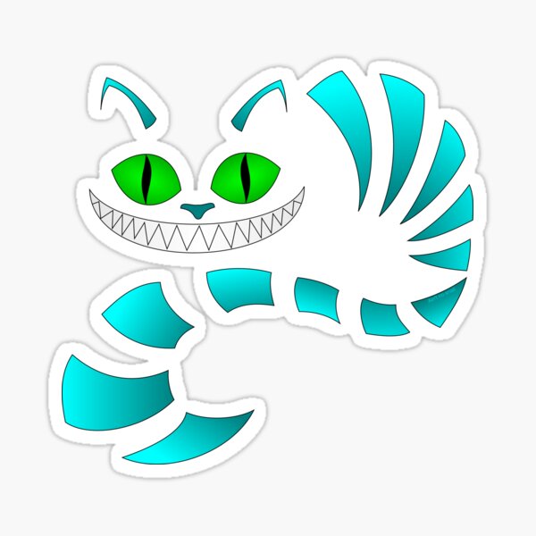 Blaue Grinsekatze Sticker