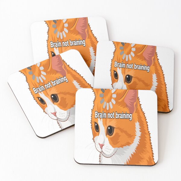 Item preview, Brain Not Braining Funny Loading Orange Cat Meme designed and sold by NostalgiaPop77.