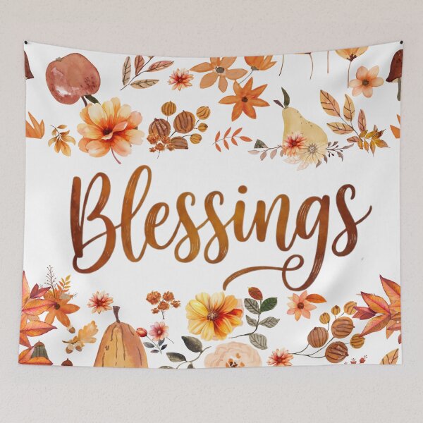 Item preview, Autumn blessings floral design, harvest pumpkin designed and sold by VibranPalette.