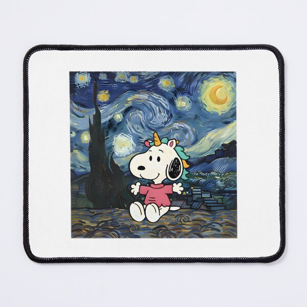 Item preview, Snoopy Unicorn in a Starry Night Fantasy Scene Artwork designed and sold by wallflower2war.