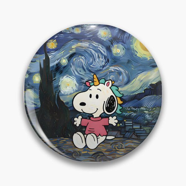 Item preview, Snoopy Unicorn in a Starry Night Fantasy Scene Artwork designed and sold by wallflower2war.