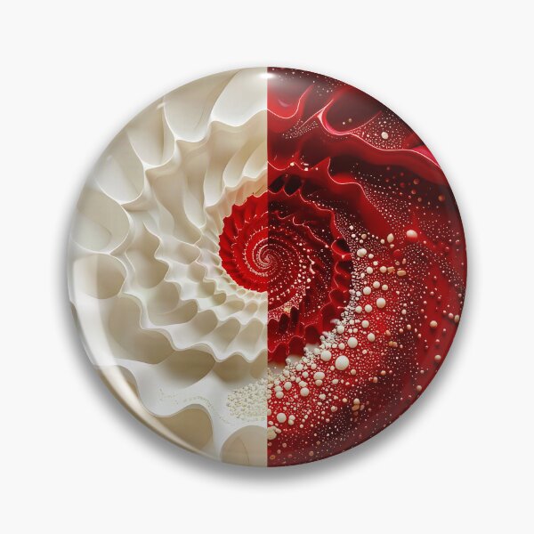 Item preview, Ruby Red and Ivory Porcelain Waves designed and sold by Vicky Brago-Mitchell®.