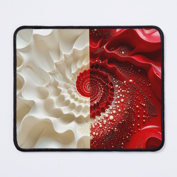 Item preview, Ruby Red and Ivory Porcelain Waves designed and sold by Vicky Brago-Mitchell®.