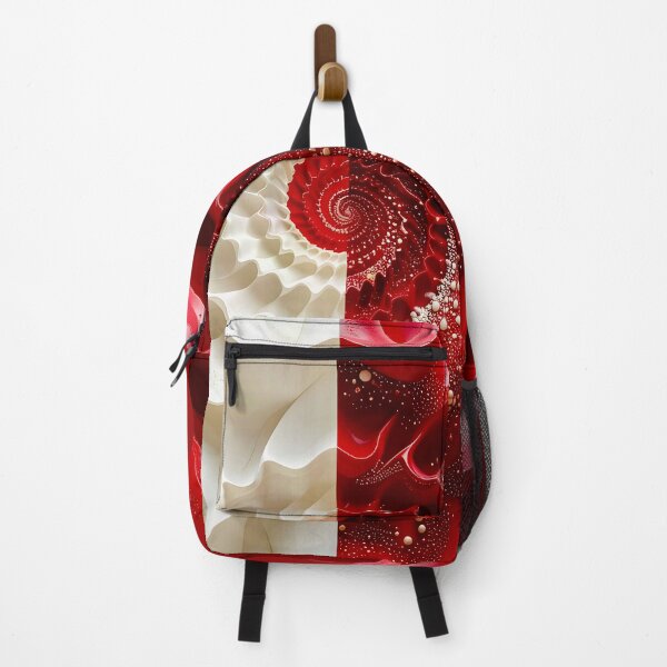 Item preview, Ruby Red and Ivory Porcelain Waves designed and sold by Vicky Brago-Mitchell®.