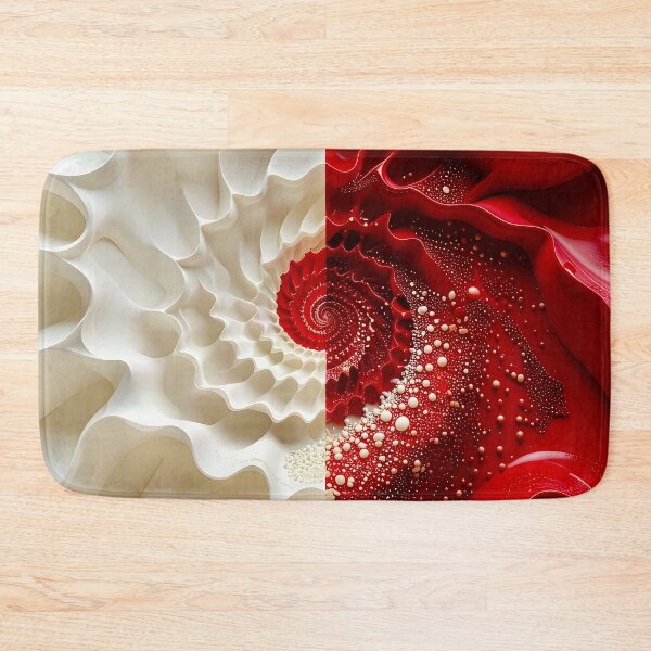 Item preview, Ruby Red and Ivory Porcelain Waves designed and sold by Vicky Brago-Mitchell®.