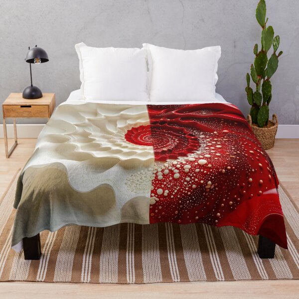 Item preview, Ruby Red and Ivory Porcelain Waves designed and sold by Vicky Brago-Mitchell®.