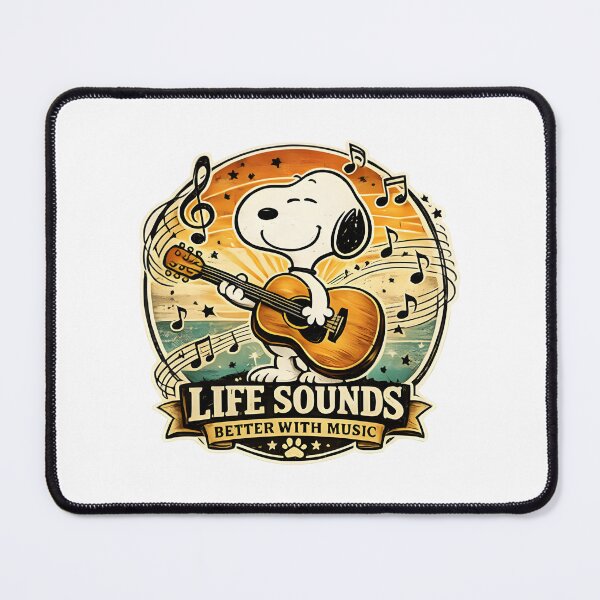 Item preview, Cute Snoopy Playing Guitar Illustration Design designed and sold by MasonTheGamer.