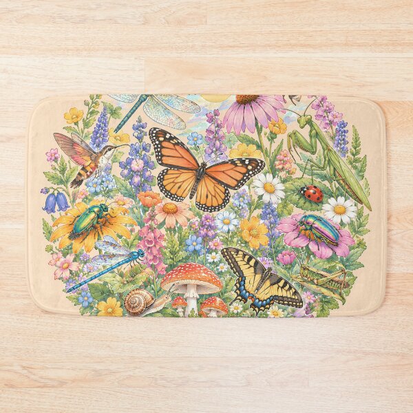 Item preview, Garden Insects Wildflower Nature Circle designed and sold by Skyrocketz.