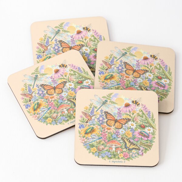 Item preview, Garden Insects Wildflower Nature Circle designed and sold by Skyrocketz.