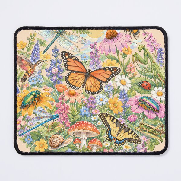 Item preview, Garden Insects Wildflower Nature Circle designed and sold by Skyrocketz.