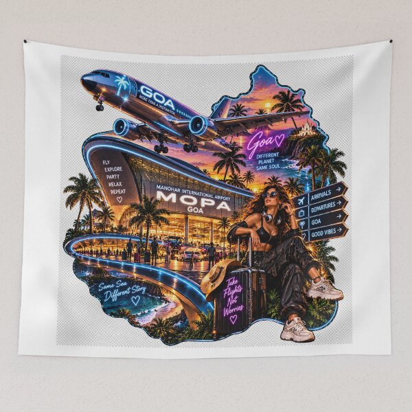 Item preview, MOPA Goa Airport • More Than a Destination • Take Flights Not Worries designed and sold by Goanheartprints.