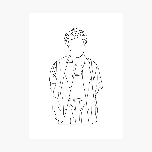 Item preview, Minimalist Harry Styles Outline Art Design designed and sold by Netflix & chill.