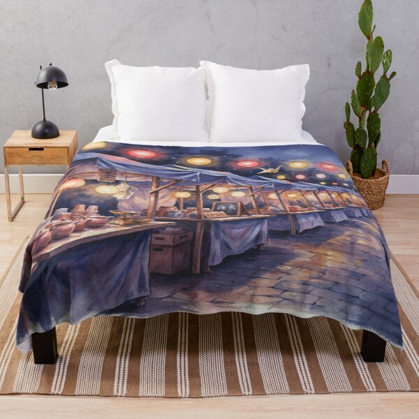 Item preview, Vintage Watercolor Japanese Night Market Paper Lanterns Art Vector designed and sold by Shutter-Dragon.
